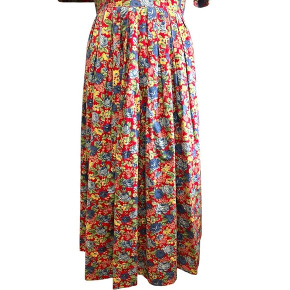 Vintage 90s dress floral print prairie, romantic cottagecore, granny 100% cotton - Picture 6 of 15